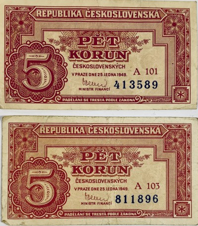 5 korun, 1949