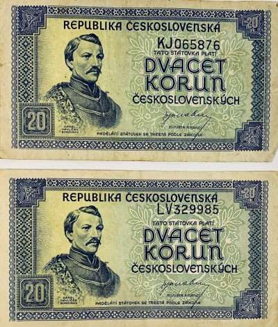 20 korun, 1945