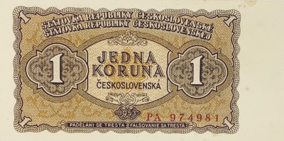 1 koruna, 1953