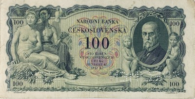 100 korun - přetisk, 1939