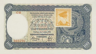 100 korun slovenských, 1940 - kolek