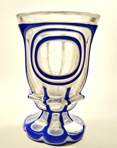 Pohár - Biedermeier- s monogramem