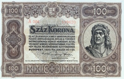 100 korona, 1920