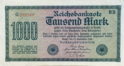 1000 mark, 1922