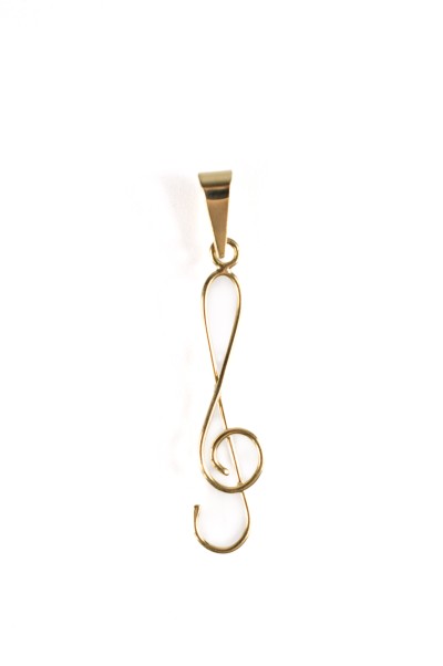 Zlatý přívěs houslový klíč