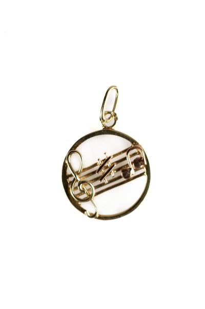 Zlatý přívěsek - houslový klíč a noty