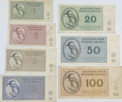 Terezínské peníze - sada 1943