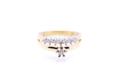 Zlatý prsten s brilianty, vel. 56,5
