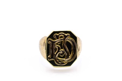 Zlatý pánský prsten s monogramem, vel. 62,5
