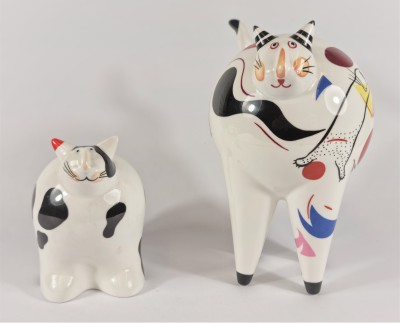 Porcelánové soška - kočka a kocour