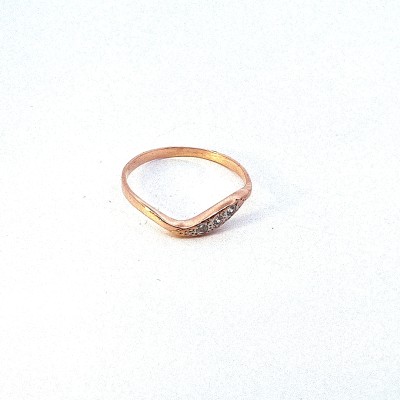 Zlatý prsten se zirkony, vel. 50,5