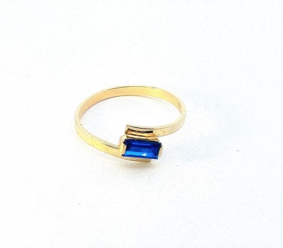 Zlatý prsten s modrým kamenem, vel. 53