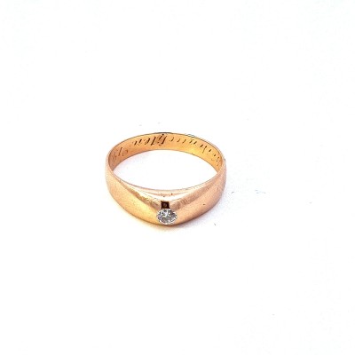 Starožitný zlatý prsten s diamantem, vel. 58,5