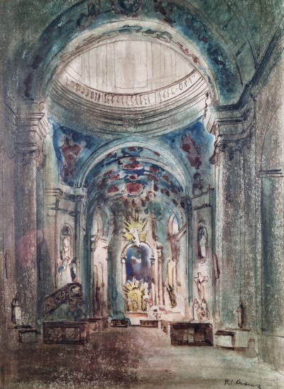 Pohled na kostelní oltář