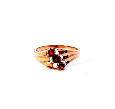 Zlatý prsten s červenými kamínky, vel. 53