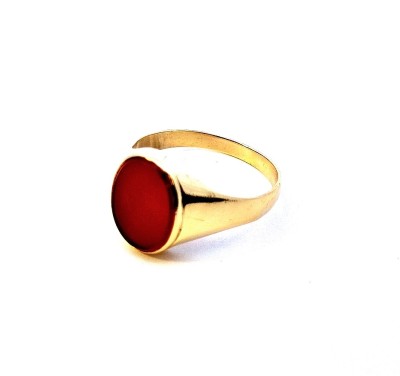 Zlatý pánský prsten s červeno-hnědým kamenem, vel. 68