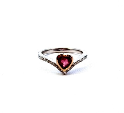 Prsten z bílého zlata s turmalínem a diamanty , vel. 54