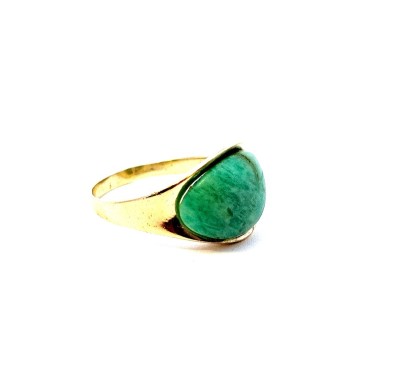 Starožitný zlatý prsten s přírodním kamenem, tyrkys, vel. 61