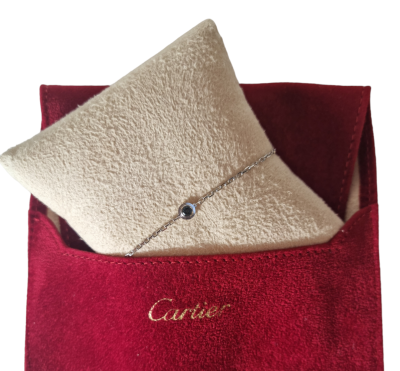 Náramek z bílého zlata se safírem, originál Cartier