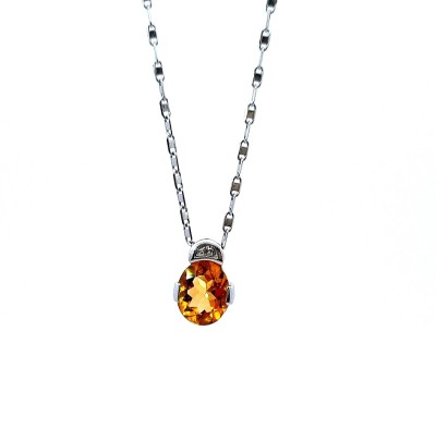 Zlatý náhrdelník s citrínem a diamantem, 5,38g