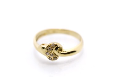 Zlatý prsten se zirkony, vel. 58