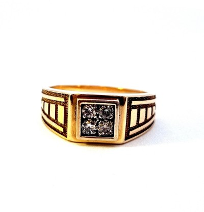 Prsten ze žlutého zlata s briliantem 0,28 ct, vel. 62