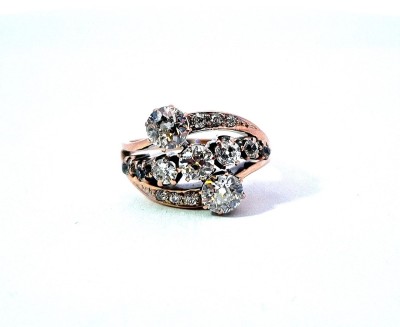 Zlatý prsten s diamanty, vel. 54