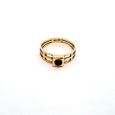 Zlatý prsten s modrým kamínkem, vel. 51,5