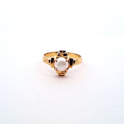Zlatý prsten s perlou, vel. 57