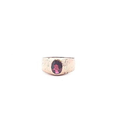 Starožitný zlatý prsten s rubínem, vel. 61