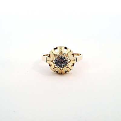 Zlatý prsten s modrým kamínkem, vel. 55,5