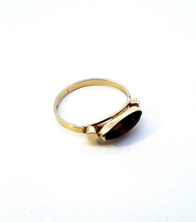 Zlatý prsten s tygřím okem, vel. 60,5