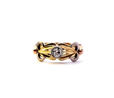 Zlatý prsten s diamantem, vel. 58