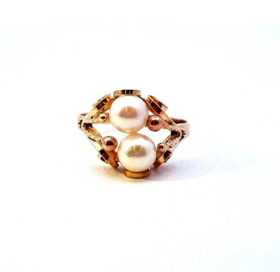 Zlatý prsten s perlami, vel. 56
