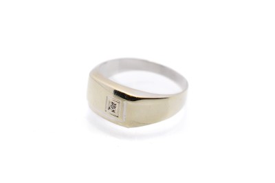 Pánský zlatý prsten s diamantem, vel. 66