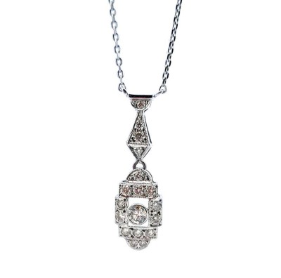 Zlatý náhrdelník s diamanty, Art-Deco