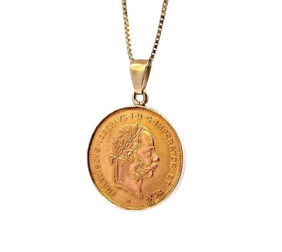 Zlatý přívěs s mincí - dukát Franz Josef 1892