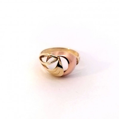 Prsten z růžovo-žlutého zlata, vel. 58