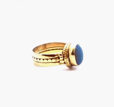 Zlatý prsten s opálem, vel. 48