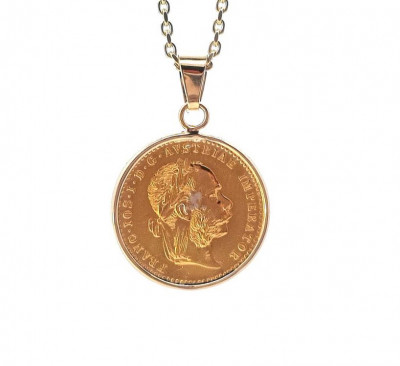 Zlatý přívěs s mincí - dukát Franz Josef 1915