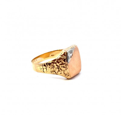Zlatý prsten s diamantem, vel. 63