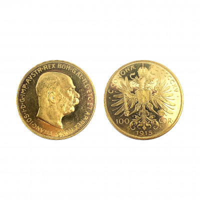 Zlatá mince 100 koruna 1915 Franz Josef