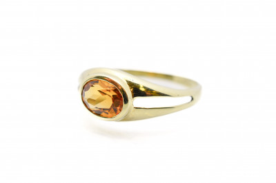 Zlatý prsten s citrínem, vel. 55,5