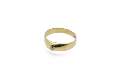 Starožitný zlatý prsten s diamantovou routou, vel. 55,5