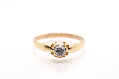 Starožitný zlatý prsten s diamantem, vel. 58