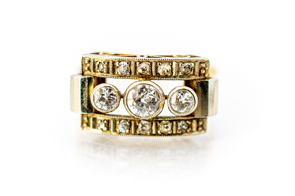 Prsten zlatý s diamanty