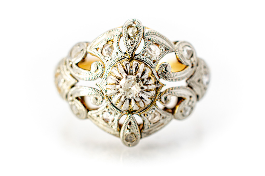 Starožitný prsten s diamanty